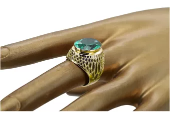 Смарагд 14K Жовте золото Каблучка Вінтаж стиль vrc089y